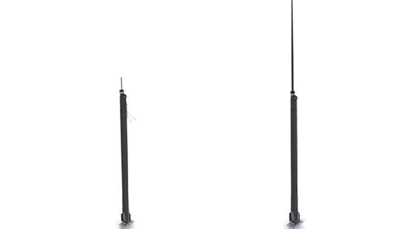 HF telescopic whip antenna for submarines